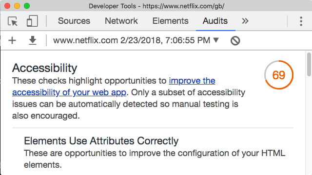 Accessibility debugging