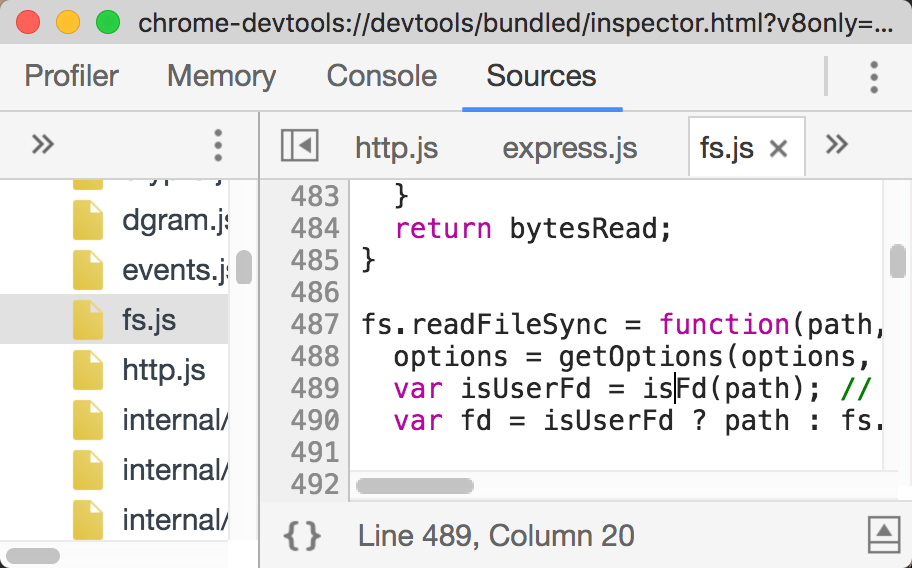 Node.js debugging